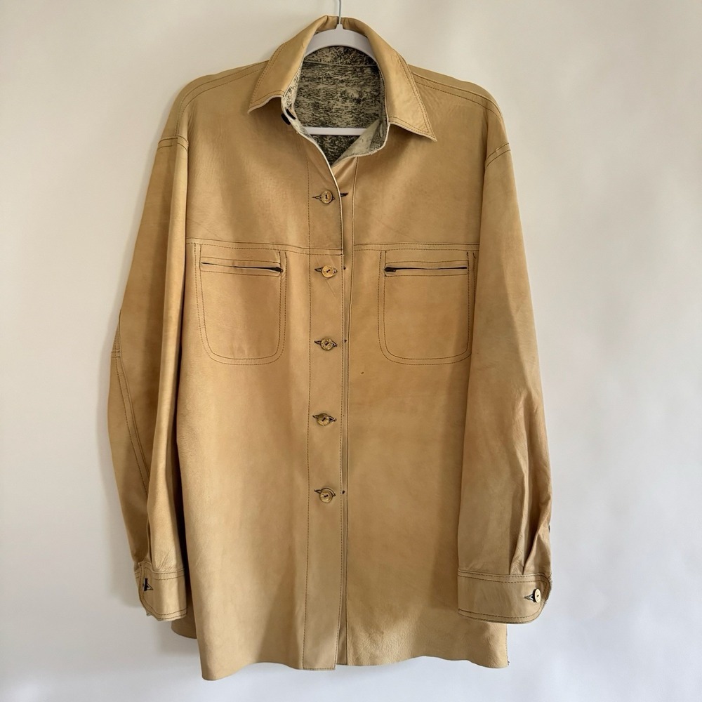 Overland Men's Genuine Suede Reversible Shacket 38 Shirt Jacket Made USA Western - Picture 3 of 14